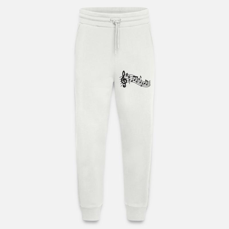 Notation musicale Notation musicale Clef Partition - Pantalon de jogging bio décontracté fabriqué en UE - OFF WHITE