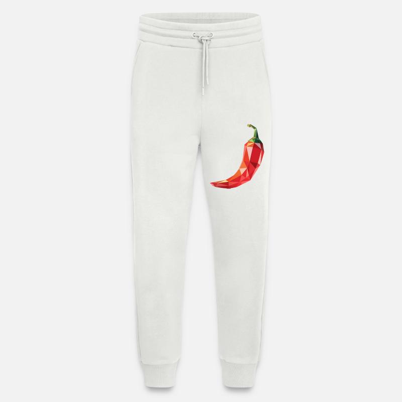 Chili Pepper - Cooles Low-Poly-Gemüse-Logo - Jogginghose - made by SPREAD - OFF WHITE