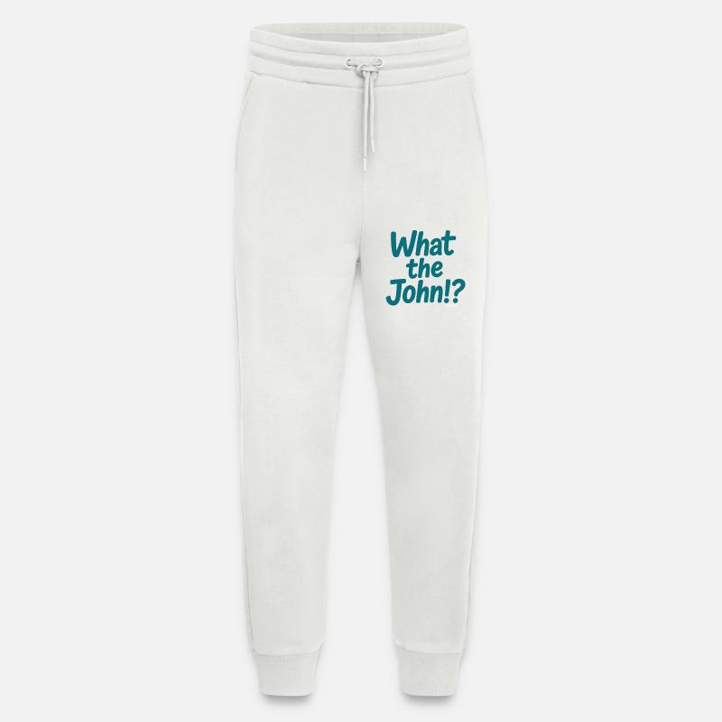 Qu’est-ce que c’est que John ?! Té - Pantalon de jogging bio décontracté fabriqué en UE - OFF WHITE