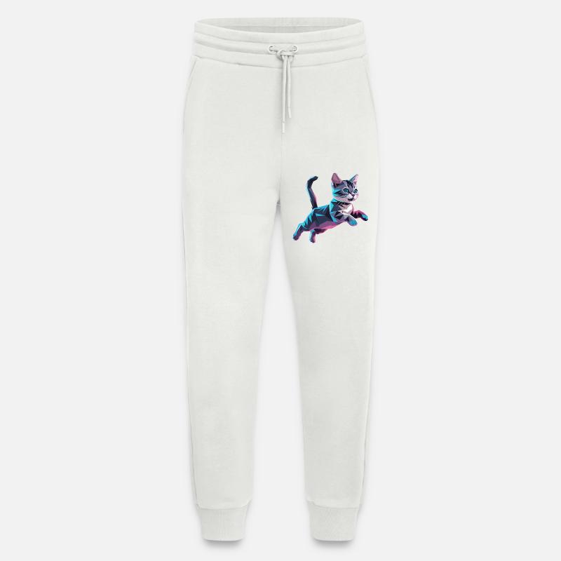 Kitten - Cool Low Poly Logo - Jogging Pants - made by SPREAD  - OFF WHITE