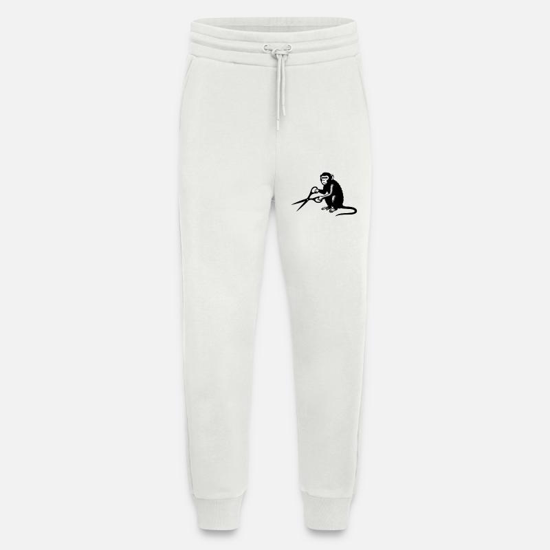 Affe mit Schere Silhouette - Jogginghose - made by SPREAD - OFF WHITE