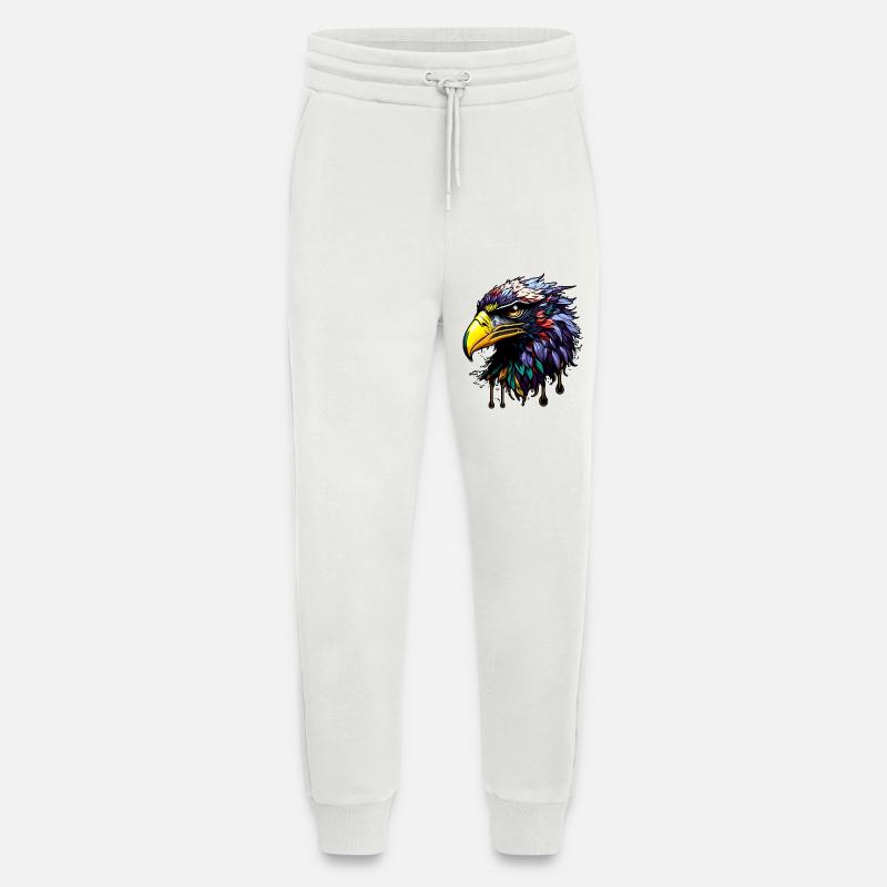 Bunter Adler mit hellen Federn - Jogginghose - made by SPREAD - OFF WHITE