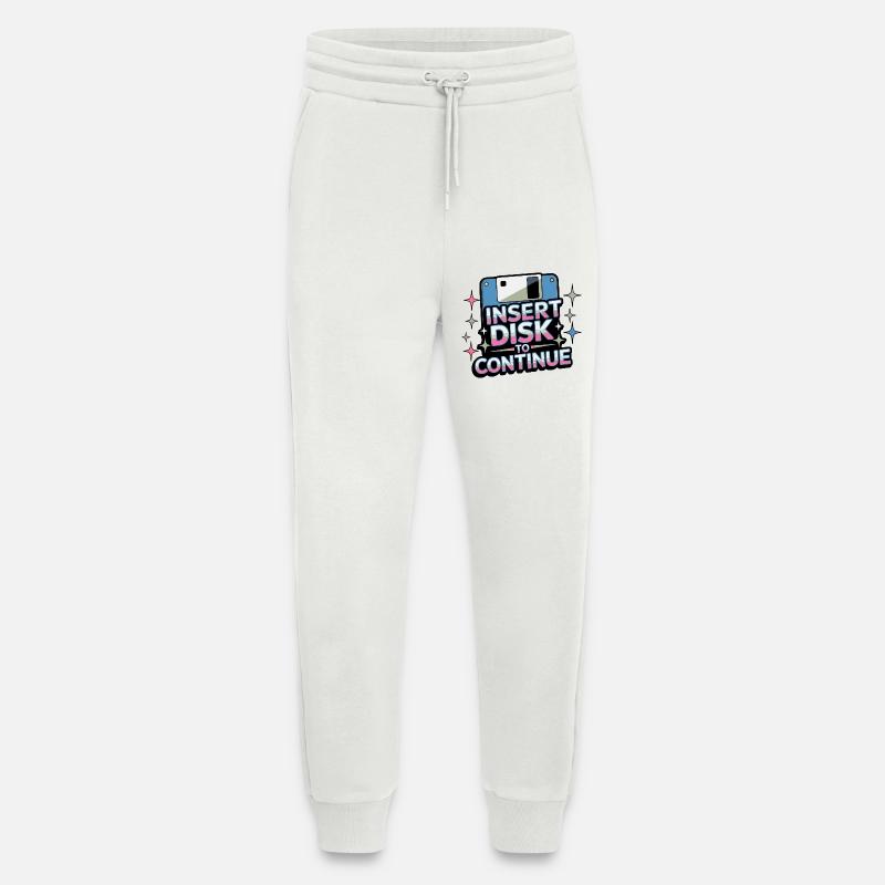 Y2K Retro – Insert Disk to Continue - Jogging Pants - made by SPREAD  - OFF WHITE