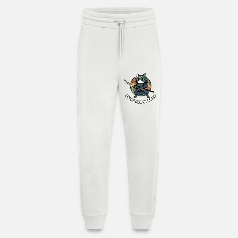 Silent Paws Samurai Warrior Cat - Jogging Pants - made by SPREAD  - OFF WHITE