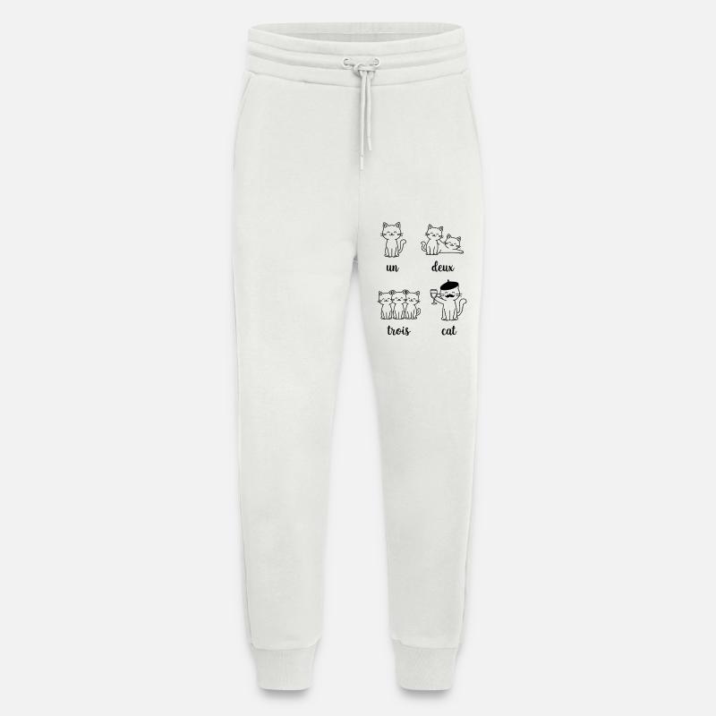 Cat Group Pun Pattern - Jogging Pants - made by SPREAD  - OFF WHITE