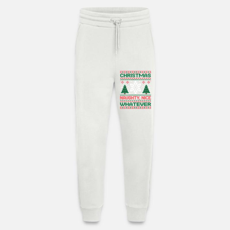 Weihnachts Pixel Sweat Naughty Nice Whatever - Jogginghose - made by SPREAD - OFF WHITE