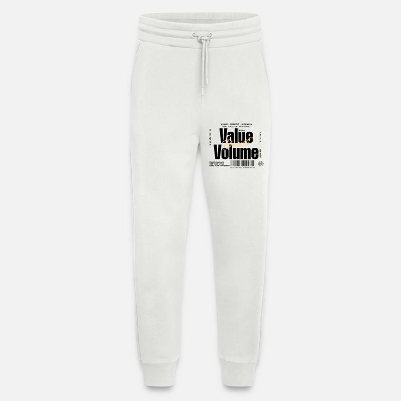 Value Beats Volume – Statement Design (Hell) - Jogginghose - made by SPREAD - OFF WHITE