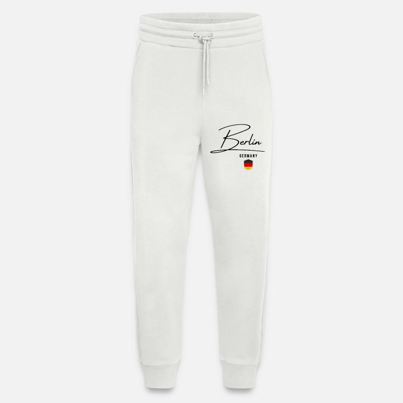 Design élégant Berlin, j’adore Berlin - Pantalon de jogging bio décontracté fabriqué en UE - OFF WHITE