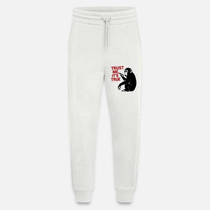 Believe me, it's true – monkey art - Jogging Pants - made by SPREAD  - OFF WHITE