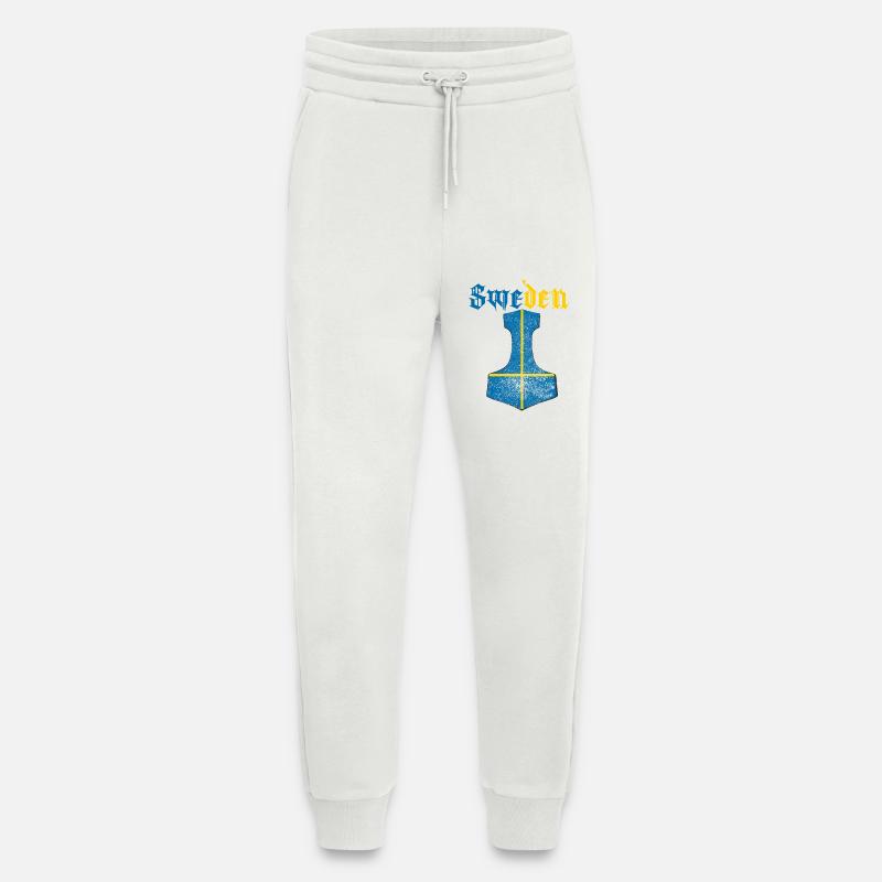 Schweden Flagge – Mjölnir Thorhammer Design - Jogginghose - made by SPREAD - OFF WHITE