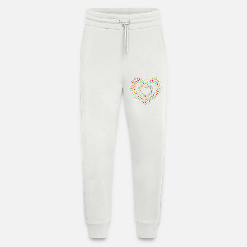 Rainbow Dot Heart Pattern Tee - Jogging Pants - made by SPREAD  - OFF WHITE