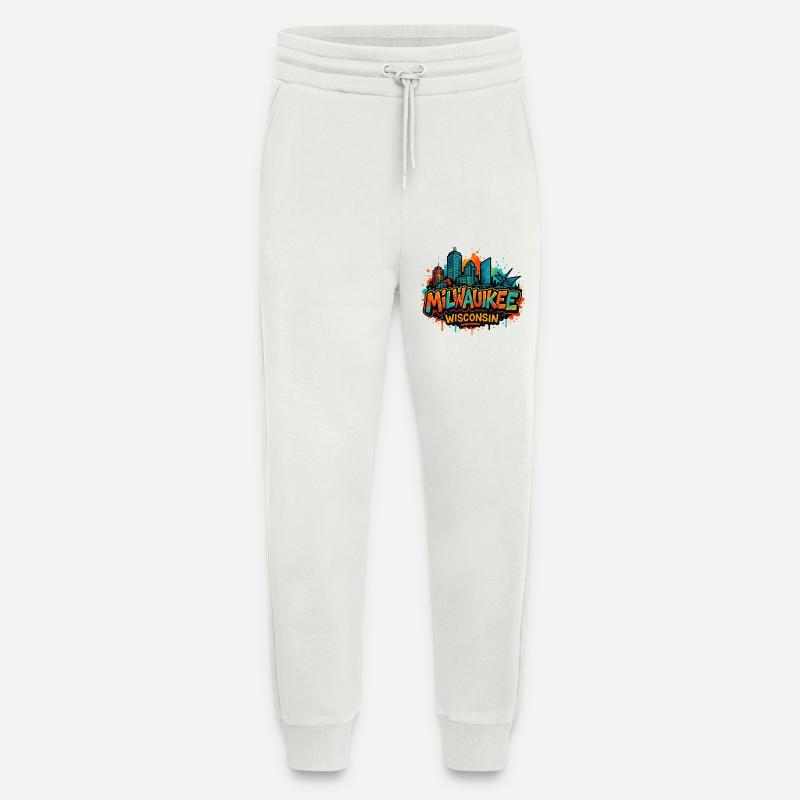 Milwaukee Skyline Splash Wisconsin - Jogging Pants - made by SPREAD  - OFF WHITE