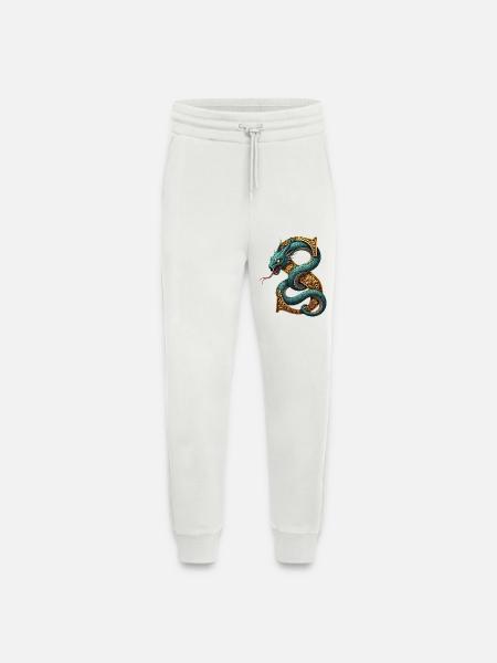 Dragon on golden S initial letter - Jogging Pants - made by SPREAD  - OFF WHITE