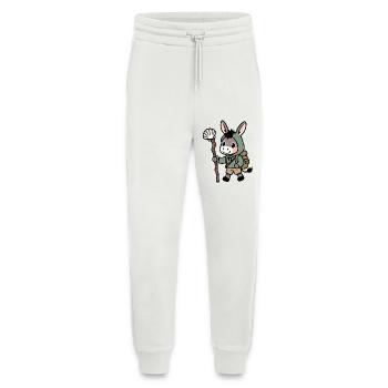 Esel im Outfit eines Pilgerwanderers nach Compostela - Jogginghose - made by SPREAD - OFF WHITE - Vorne