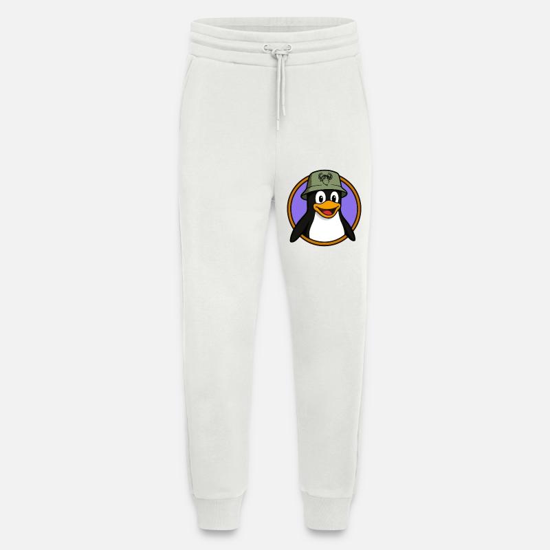 Tux Linux + GNU Hat - Pantalon de jogging bio décontracté fabriqué en UE - OFF WHITE