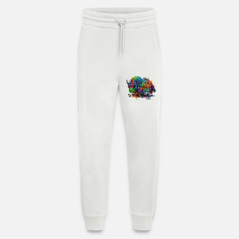 Rainbow Yak Graffiti Pattern - Jogging Pants - made by SPREAD  - OFF WHITE