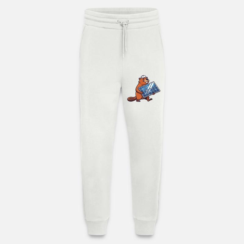 Beaver Installer Solar Panel Engineer Cartoon - Jogging Pants - made by SPREAD  - OFF WHITE