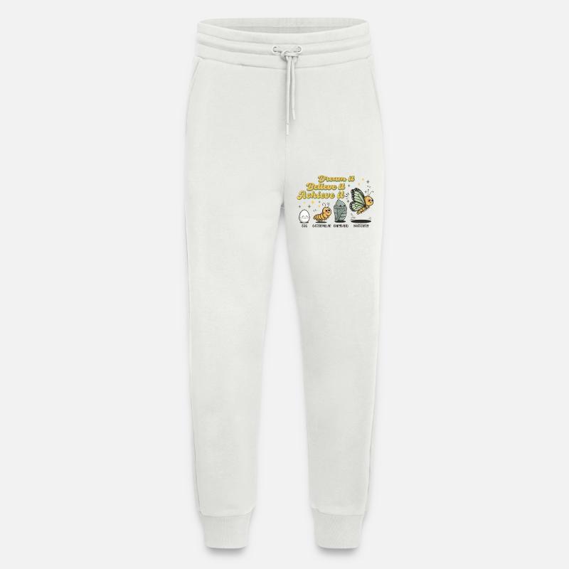 Chenille Papillon Ecole Evolution Cadeau - Pantalon de jogging bio décontracté fabriqué en UE - OFF WHITE