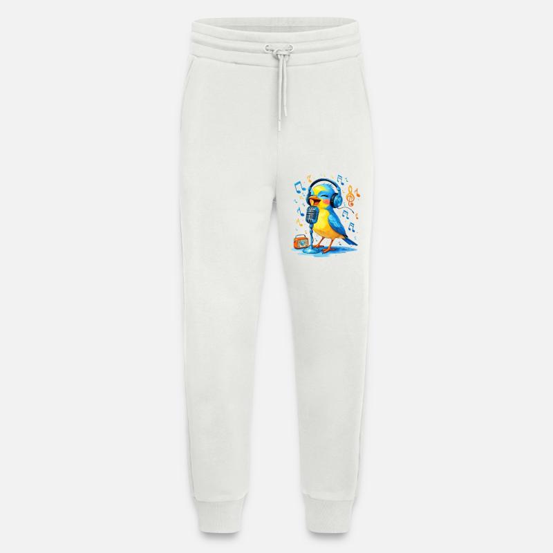 Karaoke Vogel mit Kopfhörern - Jogginghose - made by SPREAD - OFF WHITE