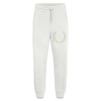 Delicate half wreath of green branches – nature motif - Jogging Pants - made by SPREAD  - OFF WHITE - Front