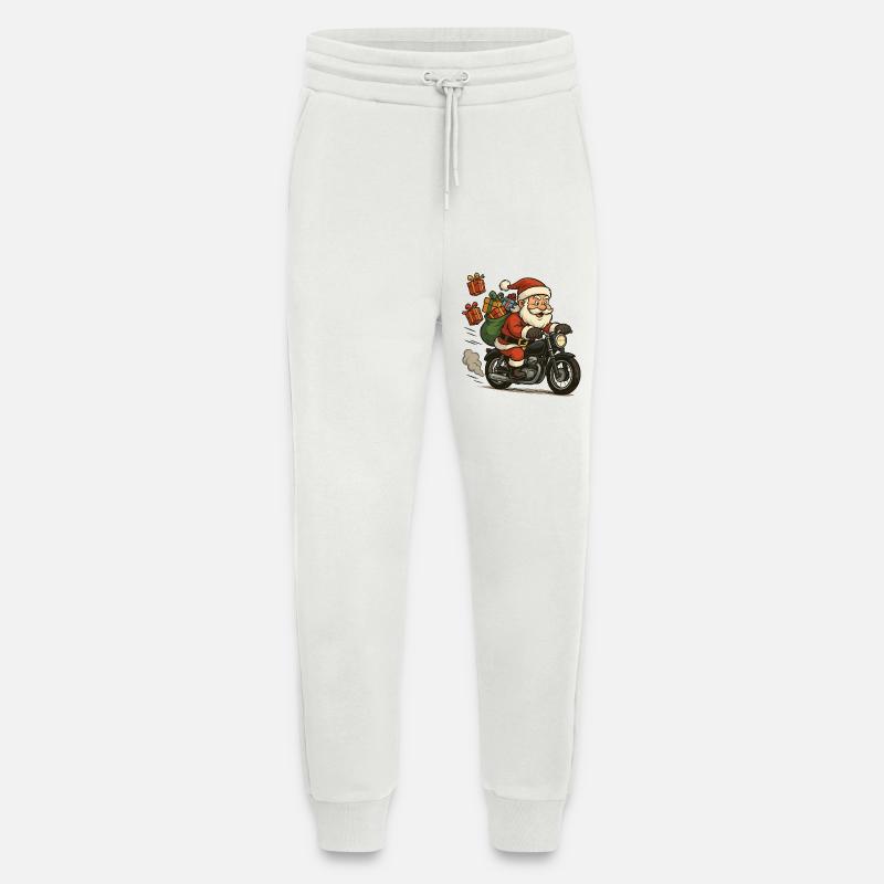 Weihnachtsmann auf Motorrad mit Geschenken - Jogginghose - made by SPREAD - OFF WHITE