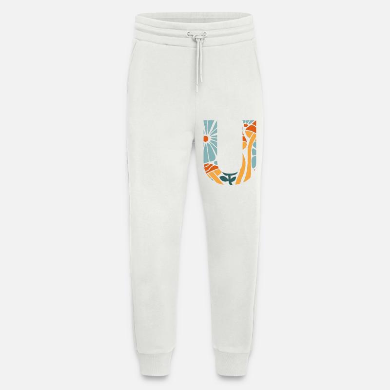 Brief u groovy Blumen Geschenkidee - Jogginghose - made by SPREAD - OFF WHITE