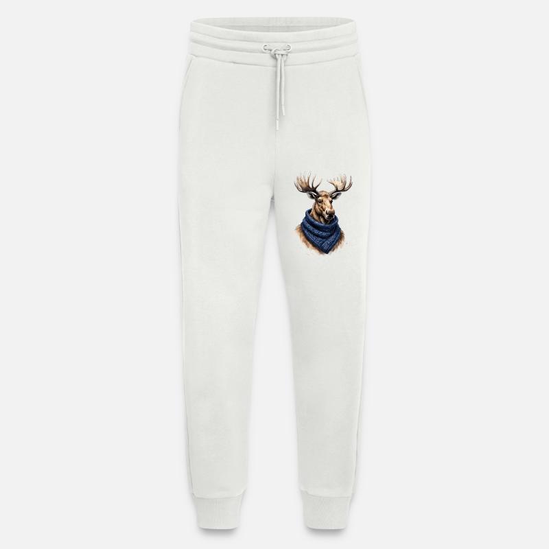 Elch mit blauem Schal - Jogginghose - made by SPREAD - OFF WHITE