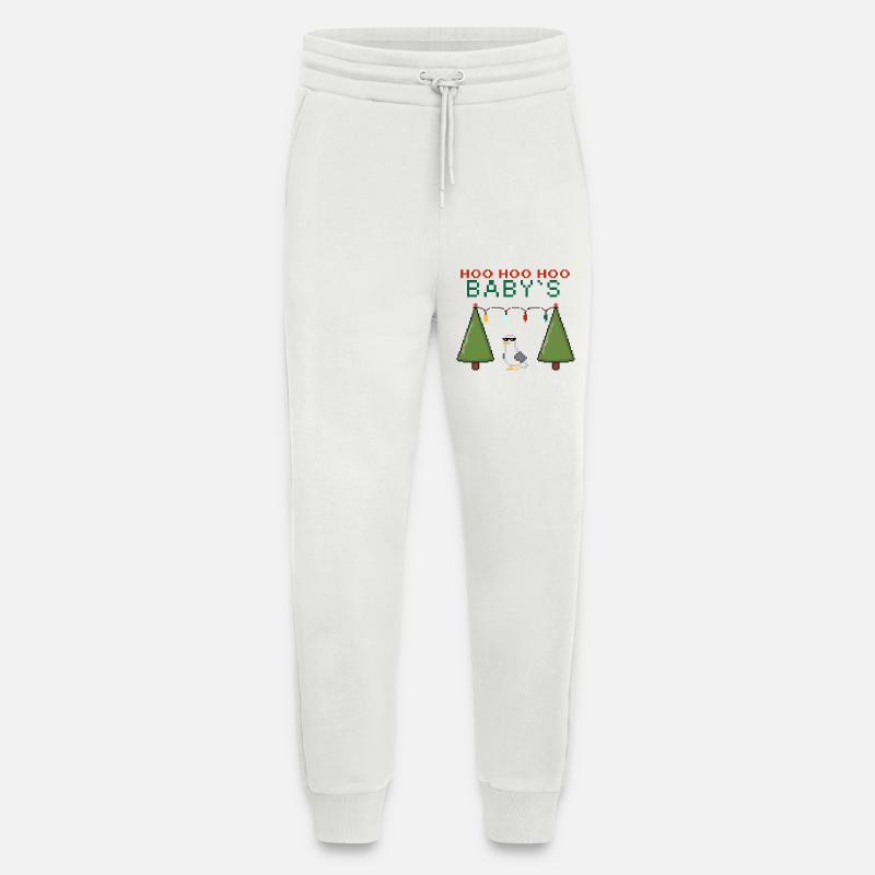 Pixel-Weihnachtsvogel mit Lichterketten - Jogginghose - made by SPREAD - OFF WHITE