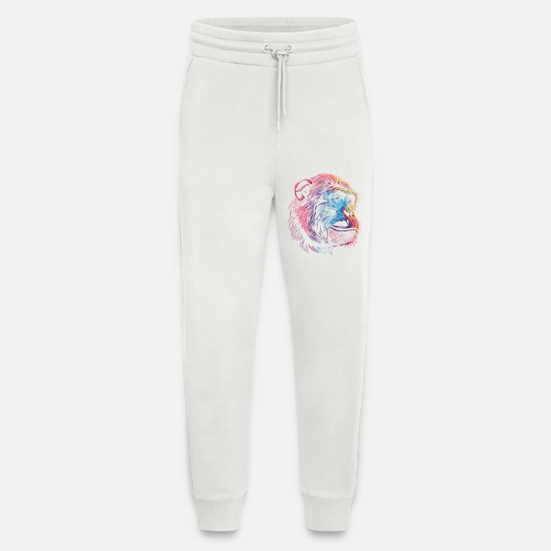 Neon Psychedelic Monkey - Jogging Pants - made by SPREAD  - OFF WHITE