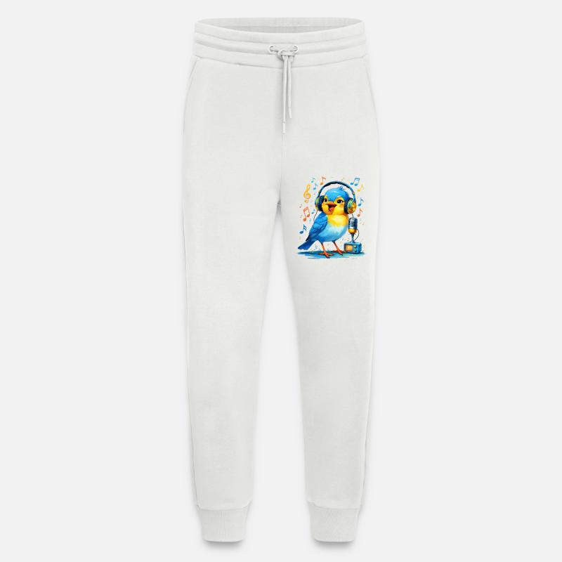 Karaoke Vogel mit Kopfhörern - Jogginghose - made by SPREAD - OFF WHITE