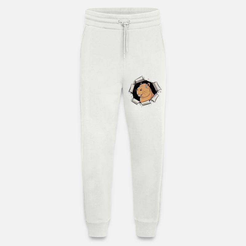Capybara Comic – Peaceful Breakthrough - Jogging Pants - made by SPREAD  - OFF WHITE