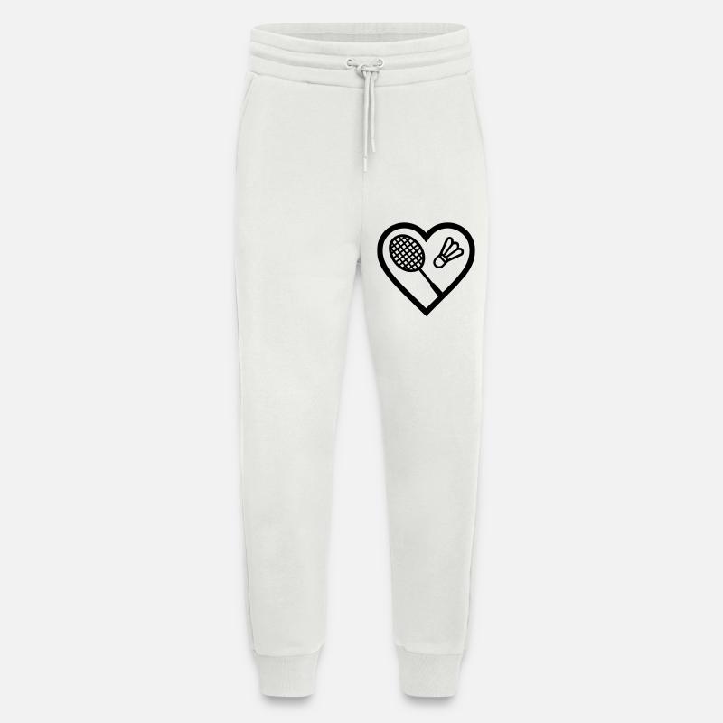 Herz + Badminton – Badminton Leidenschaft - Jogginghose - made by SPREAD - OFF WHITE