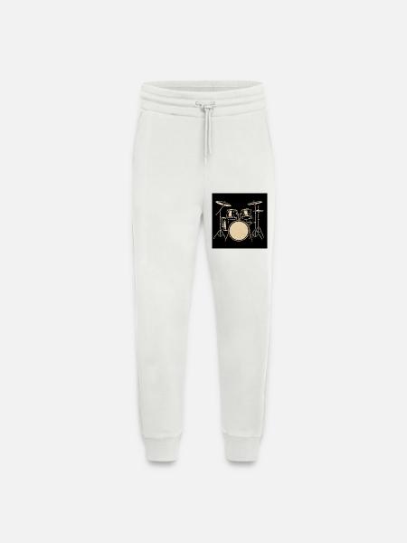 Black Silver Drumset Illustration - Jogging Pants - made by SPREAD - OFF WHITE