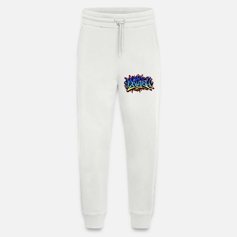 Mathieu Graffiti Druckbar Blau Gelb - Jogginghose - made by SPREAD - OFF WHITE