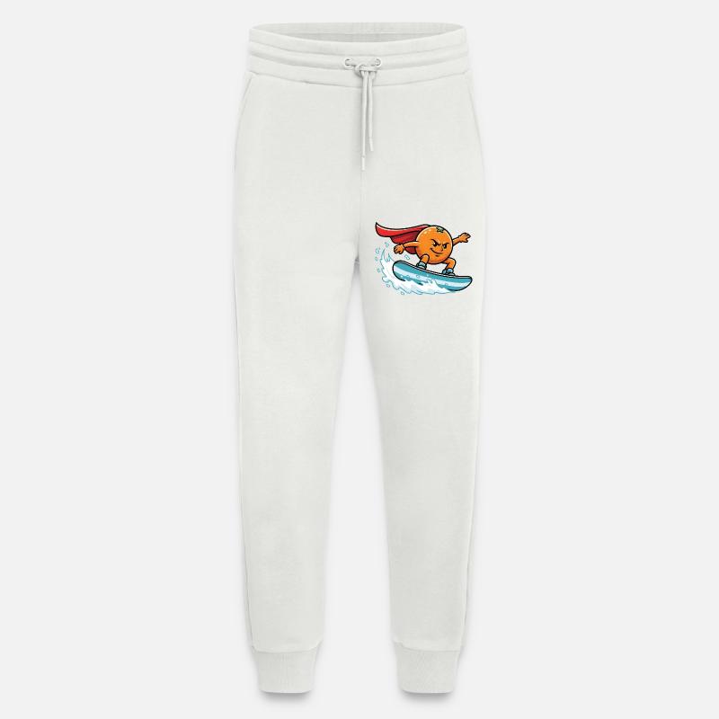 Superheld Orange Surfend Auf Welle - Jogginghose - made by SPREAD - OFF WHITE