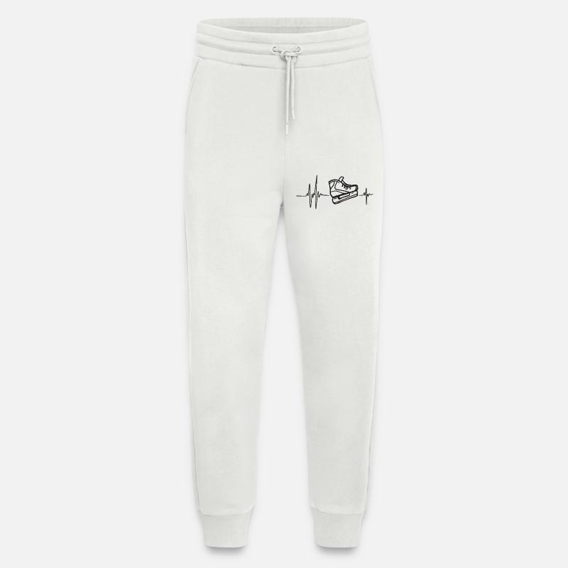 Eisschlittschuhe, Eiskunstlauf, Eishockey, Herzrhythmus - Jogginghose - made by SPREAD - OFF WHITE