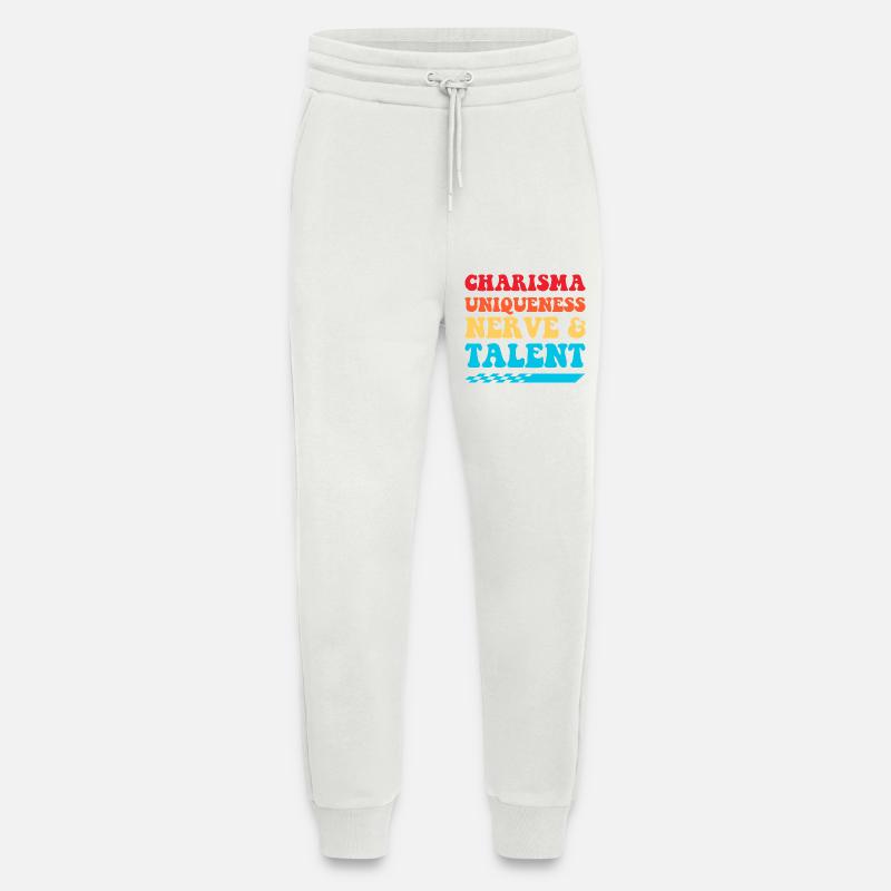 Charisma, Einzigartigkeit, Nerven & Talent - Jogginghose - made by SPREAD - OFF WHITE