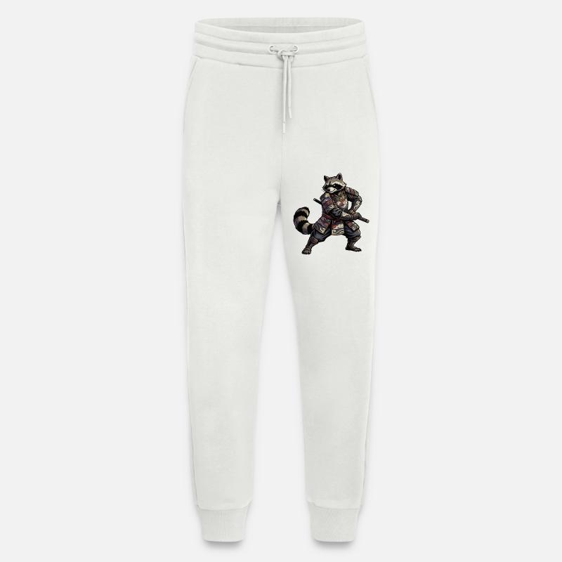 Waschbär Samurai mit Katana - Jogginghose - made by SPREAD - OFF WHITE
