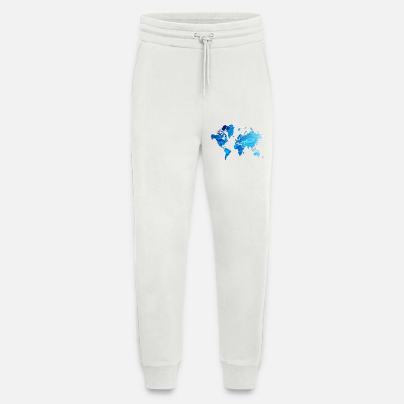 Weltkarte Eisblau - Jogginghose - made by SPREAD - OFF WHITE