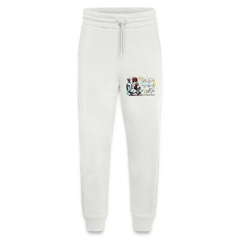 Je vais à Hendl Ce graffiti Denglisch Spruch - Pantalon de jogging bio décontracté fabriqué en UE - OFF WHITE - Devant