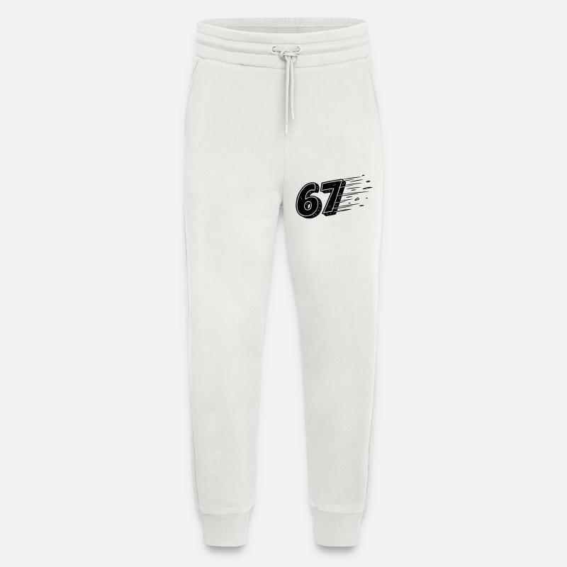 67 Meme Speedlines – Numéro Fast Comic - Pantalon de jogging bio décontracté fabriqué en UE - OFF WHITE