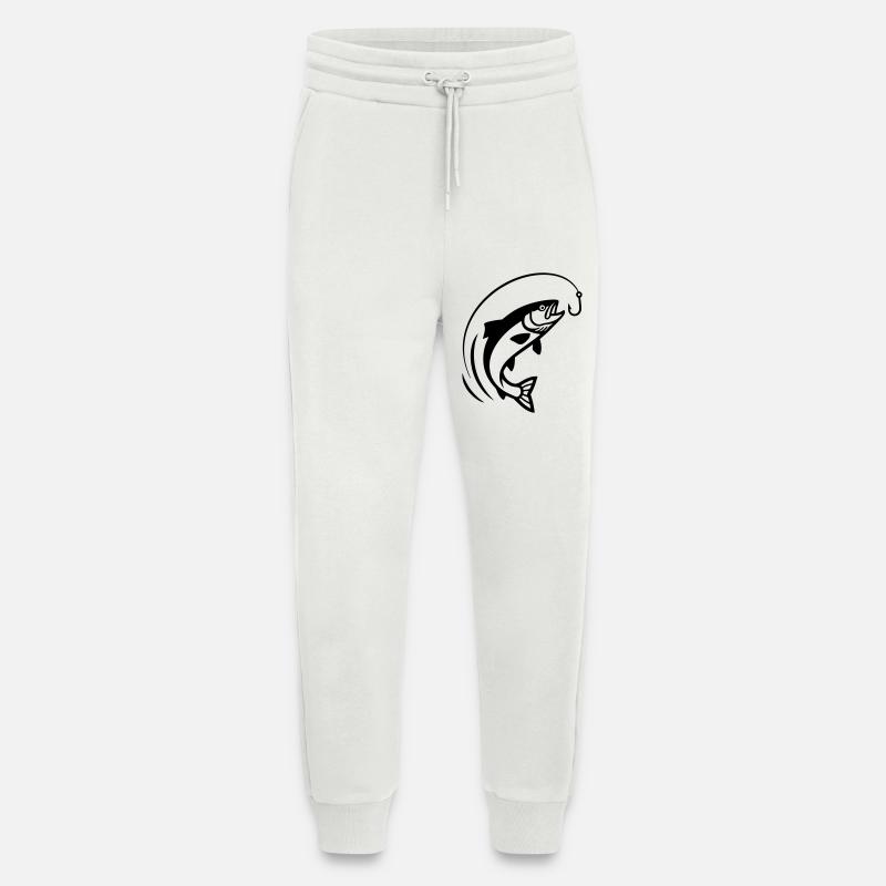 Jumping Fish Hook Bite Action - Jogging Pants - made by SPREAD  - OFF WHITE