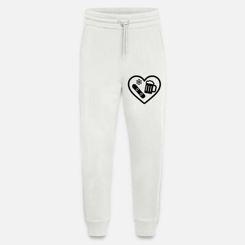 Heart Snowboard Bier - Jogginghose - made by SPREAD - OFF WHITE