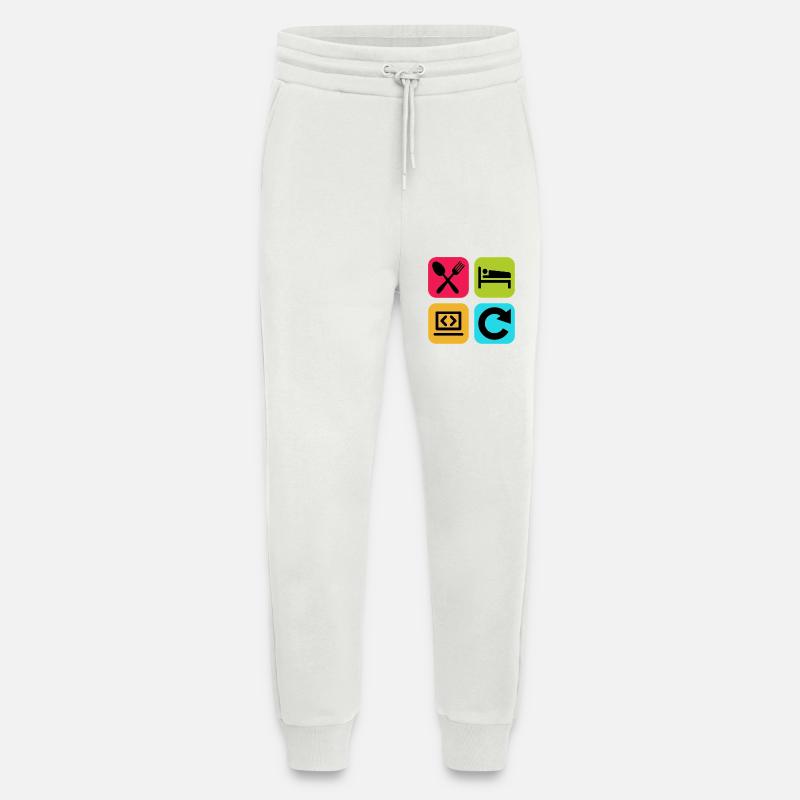 Essen, schlaf, Programm wiederholen, lustiger Zitatcode - Jogginghose - made by SPREAD - OFF WHITE