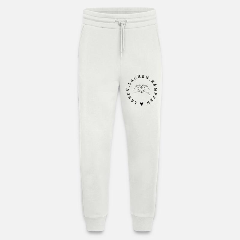 Leben Lachen Kämpfen – Starkes Statement Design - Jogginghose - made by SPREAD - OFF WHITE