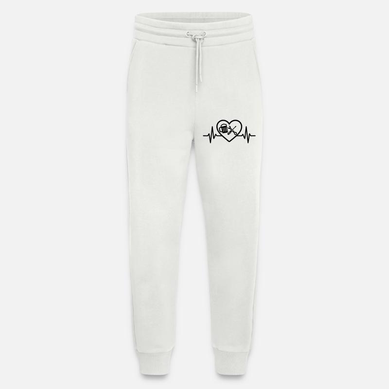 Herz Bier Heimwerken Humor - Jogginghose - made by SPREAD - OFF WHITE