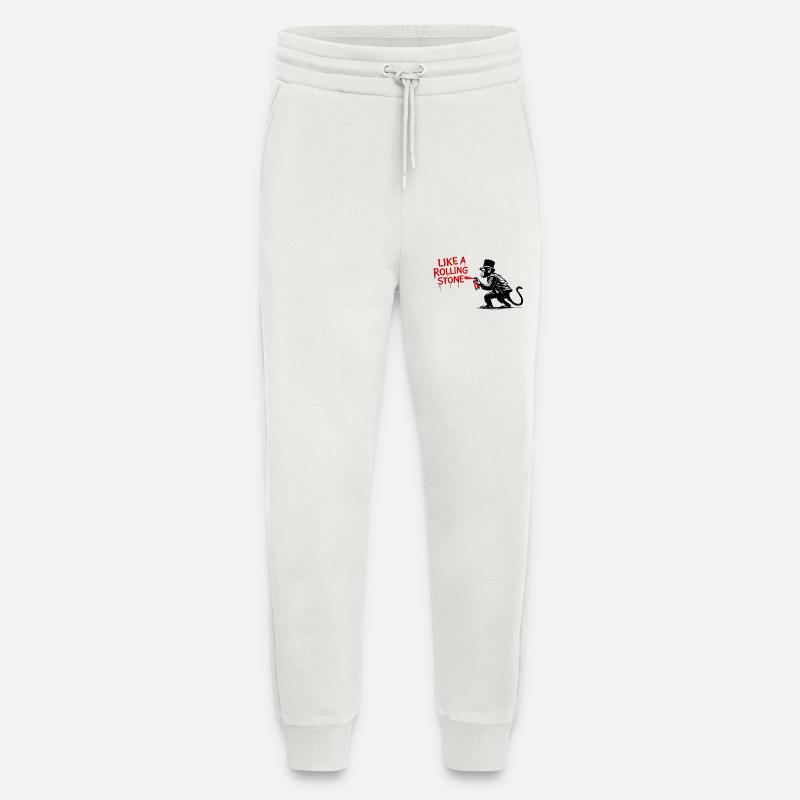 Comme un singe de Rolling Stone - Pantalon de jogging bio décontracté fabriqué en UE - OFF WHITE