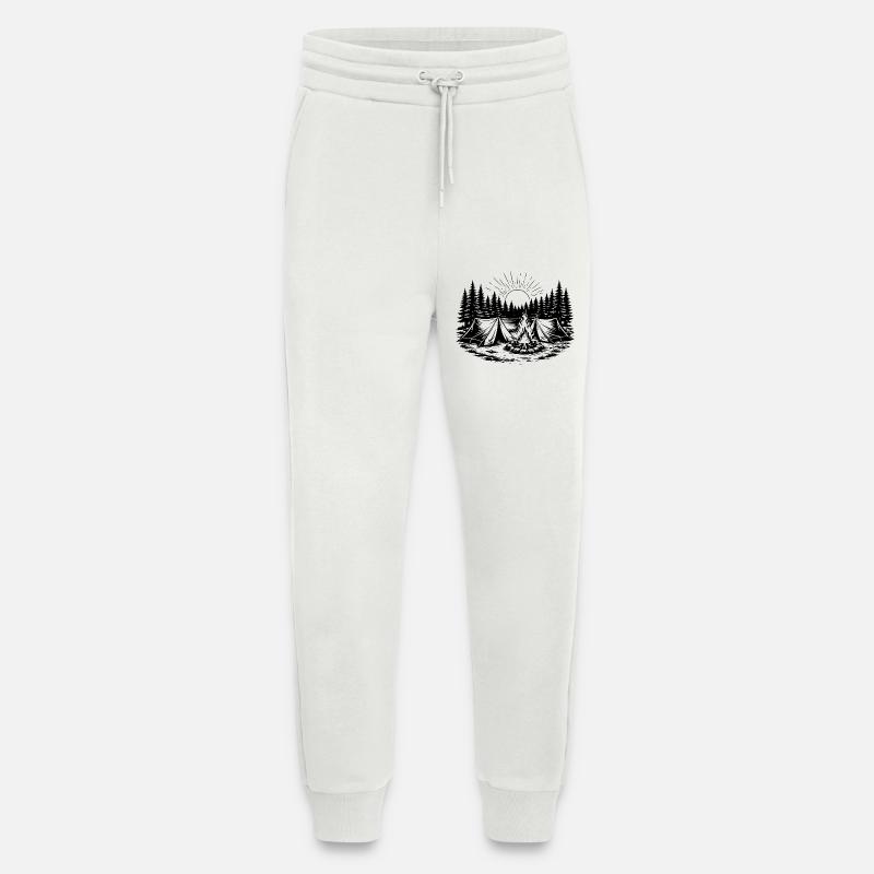 Camping Zelt Wald Landschaft - Jogginghose - made by SPREAD - OFF WHITE