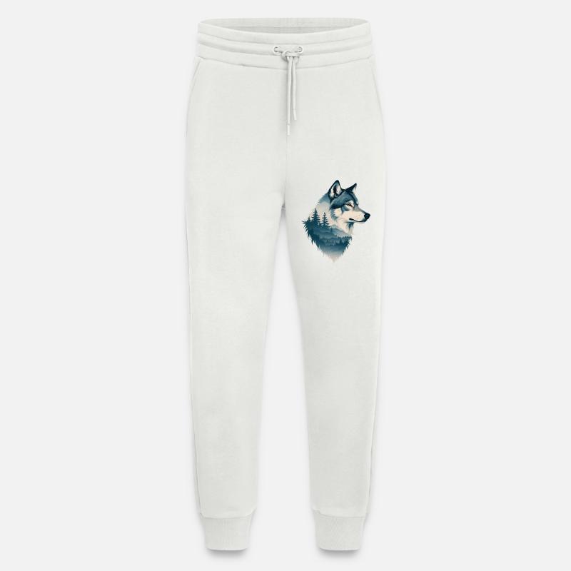 Blue wolf in the forest - Jogging Pants - made by SPREAD  - OFF WHITE