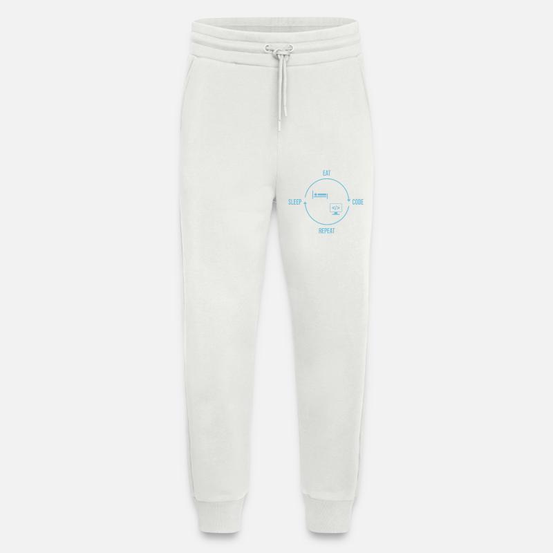 Eat Sleep Code Repeat - Programmer Cycle - Jogging Pants - made by SPREAD  - OFF WHITE